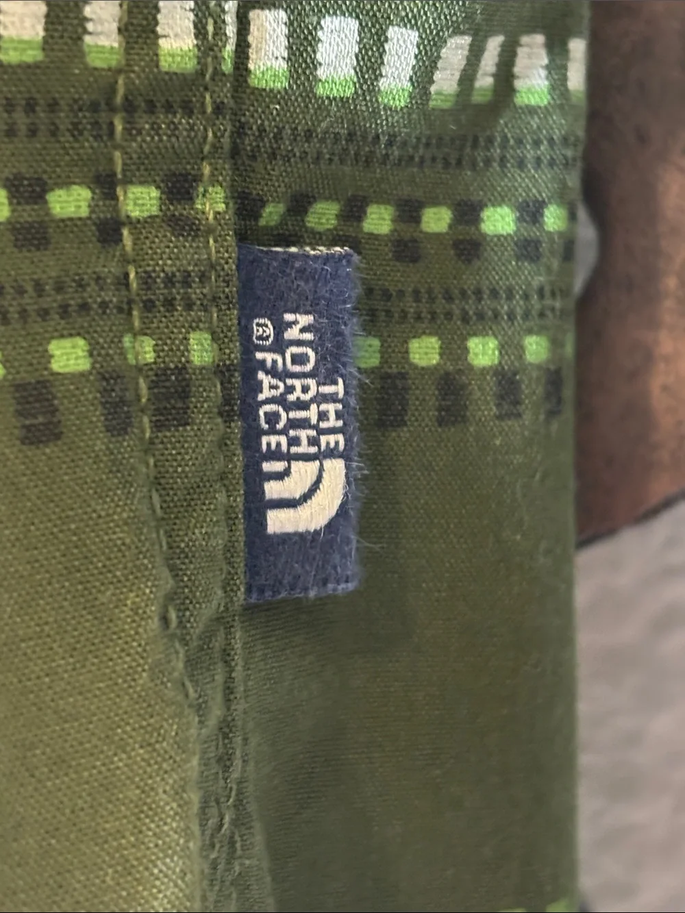 💚 The North Face Green Patterned Button Up Shirt Men's Medium Long Sleeve 💚